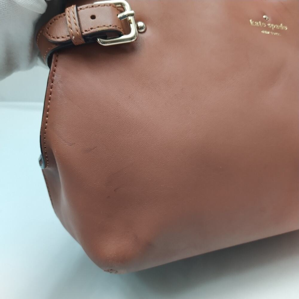 Kate Spade New York Brown Leather Double Handle Shoulder Bag - Picture 4 of 16